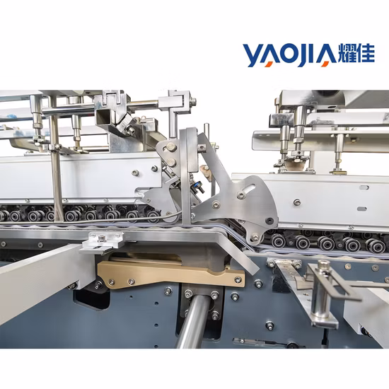 Paletas Electric Yaojia China Folder Gluer Stitcher Tapa de papel Máquina para fabricar cajas con buen servicio
